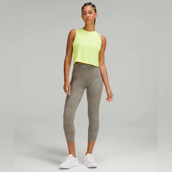 Lululemon✨PRISTINE✨Wunder Train High-Rise Crop 23"✨Thread Dye Rover Black✨size 8 - Picture 4 of 15